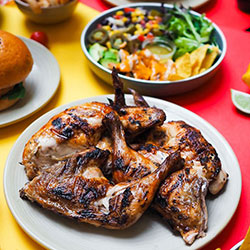 Chicken, nino burgers, chips and salad thumbnail
