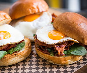 Bacon and egg on a milk bun thumbnail