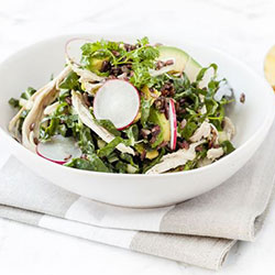 Black rice, avocado and chicken salad thumbnail