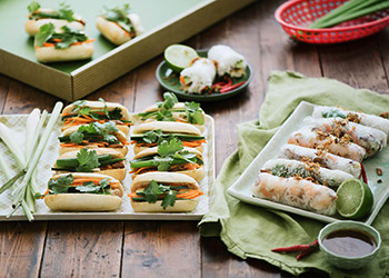 Standard rice paper rolls and mini baguettes - serves up to 8 thumbnail