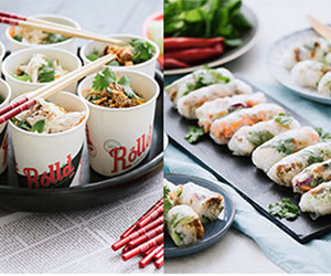 Mini bowls and mini rice paper rolls - serves up to 8 thumbnail